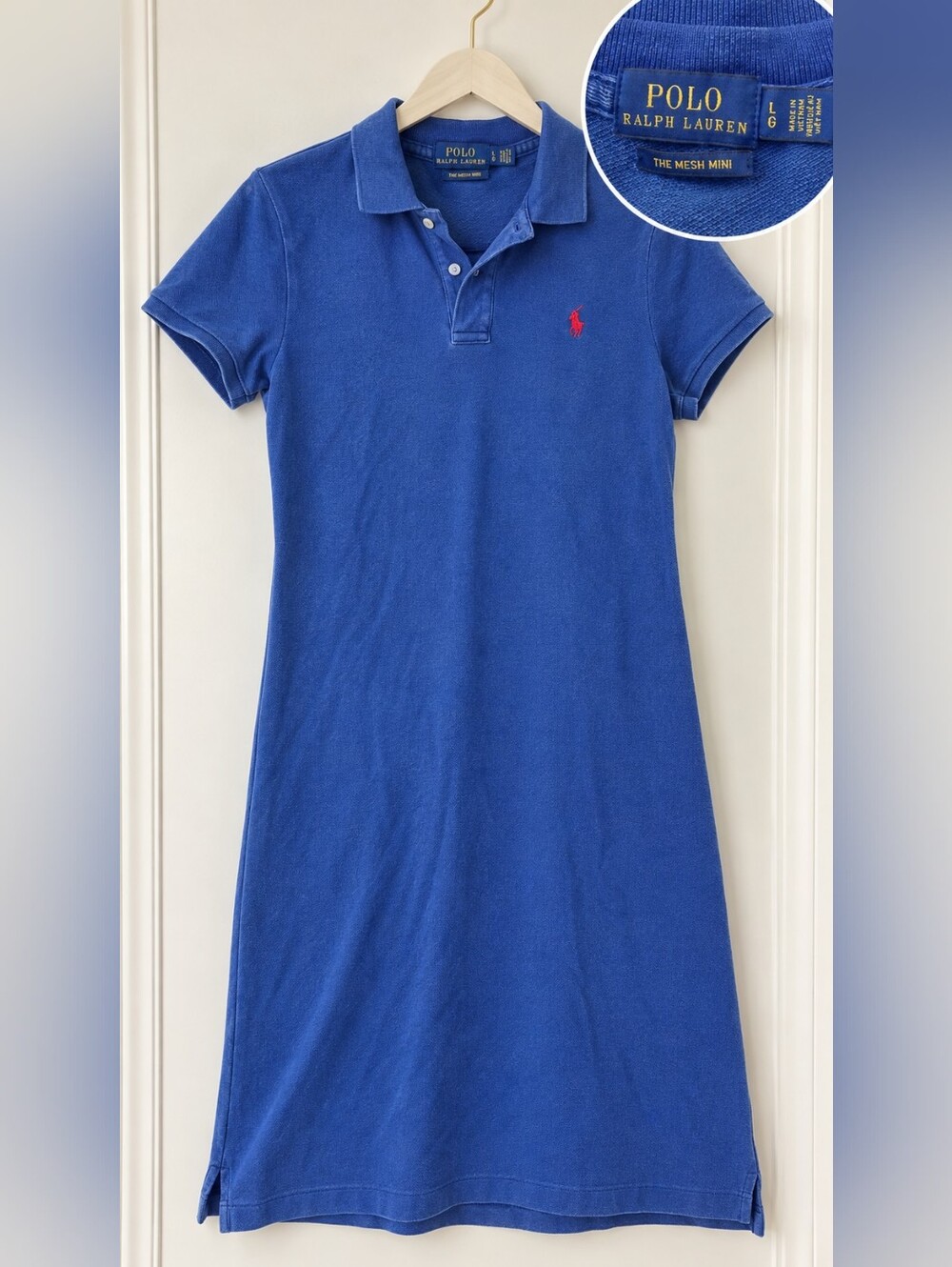 Ralph Lauren Blue Mesh Mini Polo Dress